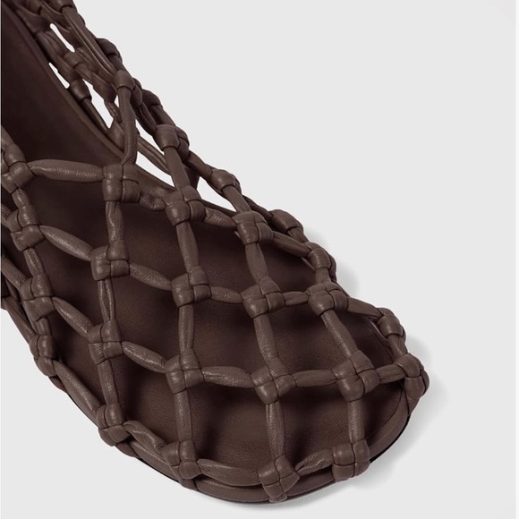 Fisherman Woven Brown Faux Leather Jelly Flats Size 7 - Picture 4 of 5